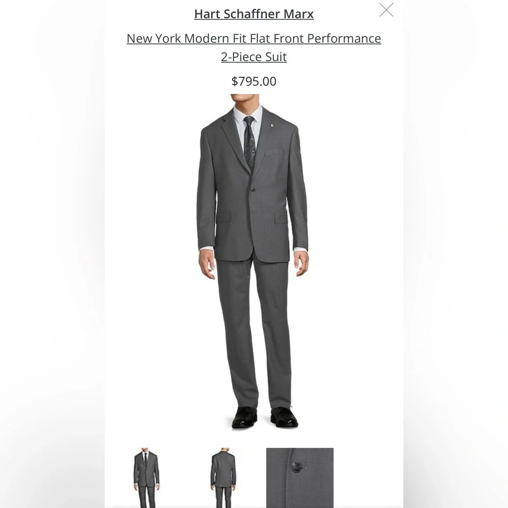 Hart Schaffner Marx Charcoal Heathered Suit